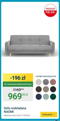 Sofa rozkładana NAOMI promocja w ERLI