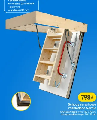 Schody strychowe rozkładane Nordic Castorama promocja w Castorama
