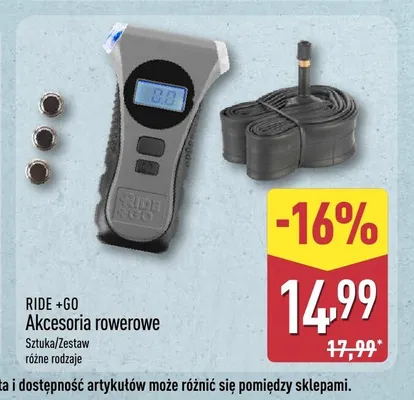Akcesoria rowerowe Ride +Go dętka rowerowa promocja w Aldi