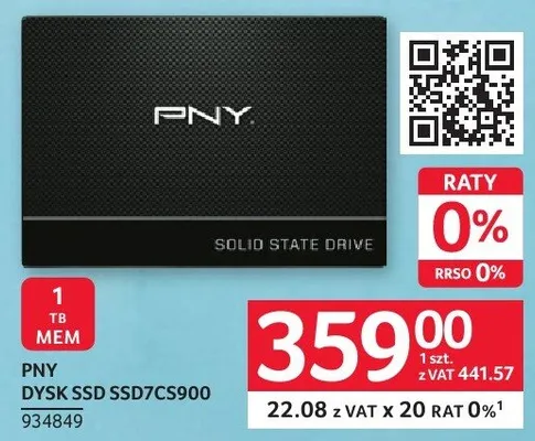 Dysk SSD PNY DYSK SSD SSD7CS900 934849 promocja w Selgros