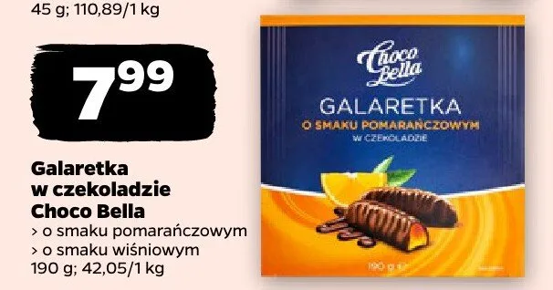 Galaretka w czekoladzie o smaku pomarańczowym, o smaku wiśniowym promocja w Netto