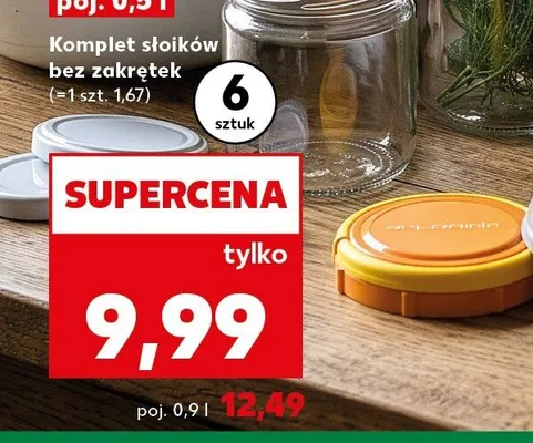 Komplet słoików bez zakrętek 0,9 l promocja w Kaufland