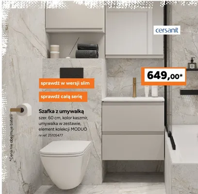 Szafka z umywalką Cersanit Moduo promocja w Bricoman