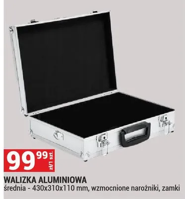 WALIZKA ALUMINIOWA średnia - 430x310x110 mm promocja w Merkury Market