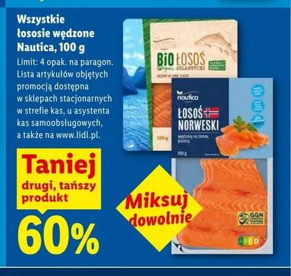 Bio Łosoś wędzony Nautica promocja w Lidl
