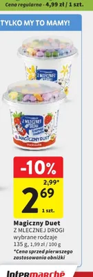 Jogurt Magiczny Duet truskawka Z Mlecznej Drogi promocja w Intermarche