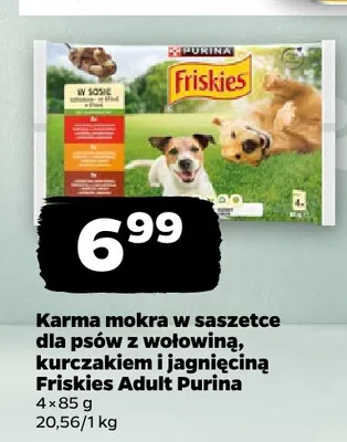 Karma mokra dla psów Friskies Adult Purina 4-pak promocja w Netto