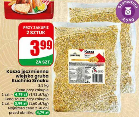Kasza jęczmienna wiejska gruba promocja w Dino