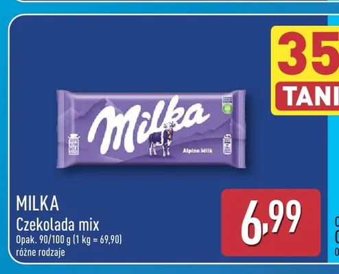 Czekolada mix Milka promocja w Aldi
