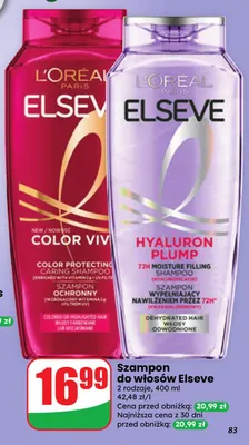 Szampon do włosów Elseve Hyaluron Plump promocja w Dino