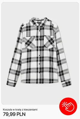 Koszula w kratę z kieszeniami Cropp promocja w Cropp