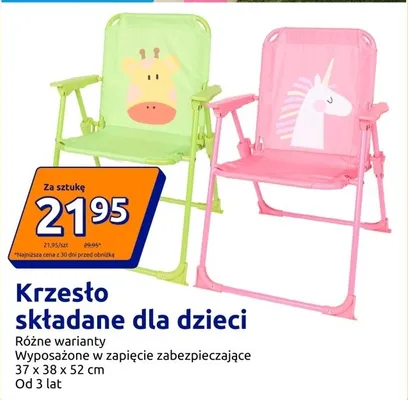 Krzesło składane dla dzieci promocja w Action