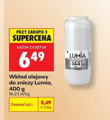 Wkład olejowy do zniczy Lumia promocja w Biedronka