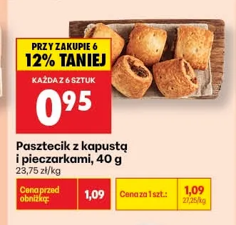Pasztecik z kapustą i pieczarkami promocja w Biedronka