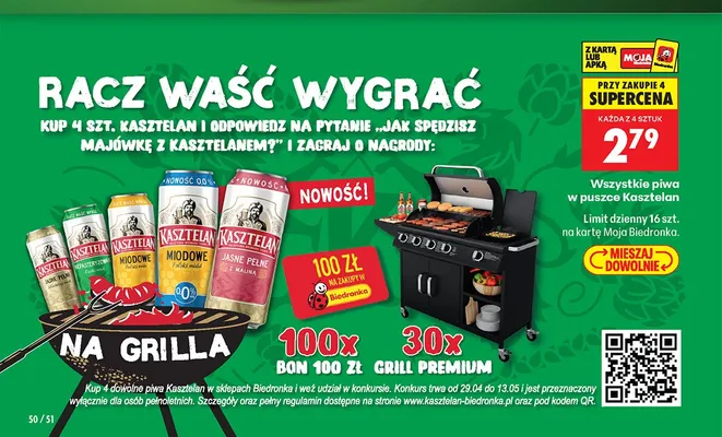 Piwo Kasztelan Jasne Pełne z maliną promocja w Biedronka