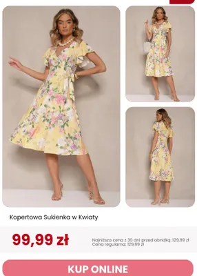 Sukienka kopertowa w kwiaty Renee promocja w Renee