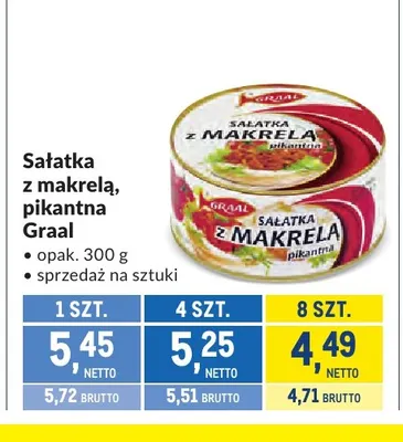 Sałatka z makrelą pikantna Graal promocja w Makro