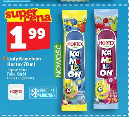 Lody Kameleon Hortex wiśnia promocja w TOPAZ