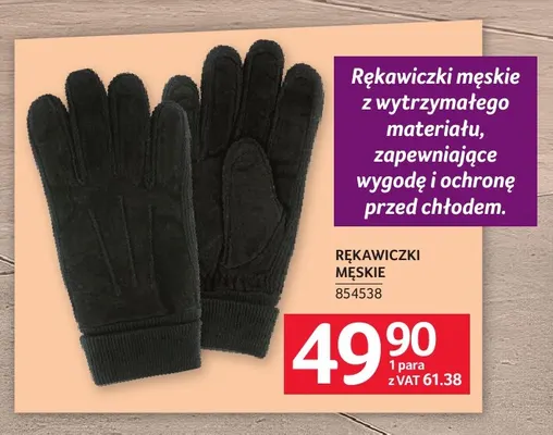 Rękawiczki męskie promocja w Selgros