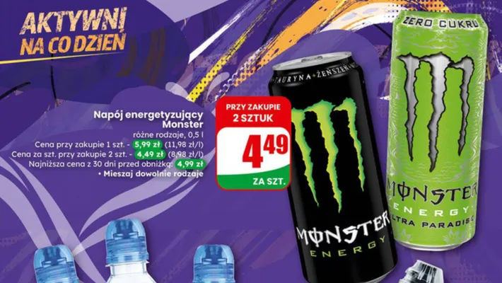 Napój energetyzujący Energy Zero promocja w Dino