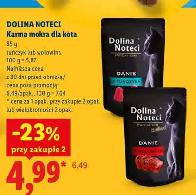 Karma mokra dla kota Dolina Noteci Premium Danie z tuńczyka promocja w Lidl
