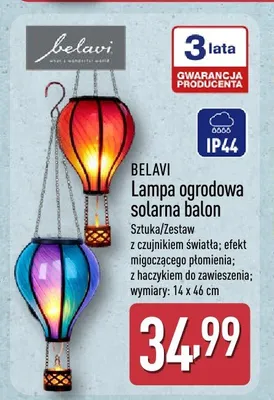 Lampa ogrodowa solarna balon BELAVI promocja w Aldi