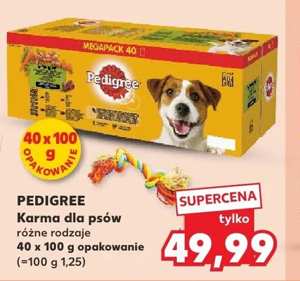 Karma dla psów PEDIGREE 40-pak 100g promocja w Kaufland