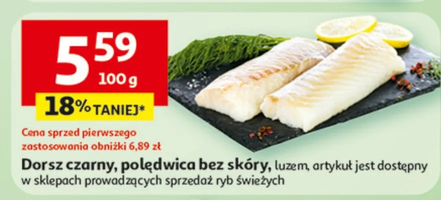 Dorsz czarny, polędwica bez skóry promocja w Auchan