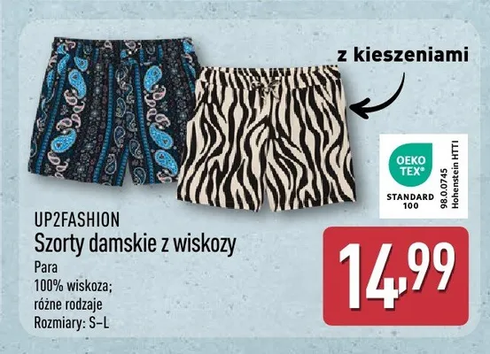 Szorty damskie z wiskozy UP2FASHION promocja w Aldi