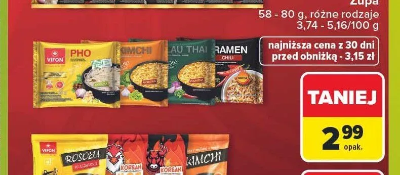 Zupa błyskawiczna Vifon Lau Thai promocja w Carrefour Market