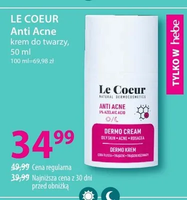 Krem lekki i matujący do twarzy promocja w Hebe