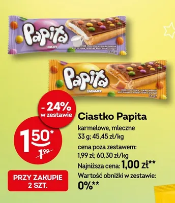 Ciastko Papita karmelowe promocja w Żabka
