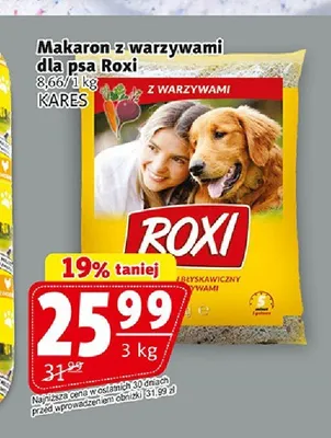 Makaron z warzywami dla psa Roxi promocja w Prim Market
