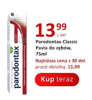 Pasta do zębów Parodontax Classic promocja w Poczta Polska