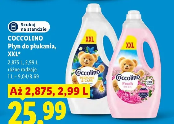 Płyn do płukania XXL Fresh Silk Lily Coccolino promocja w Lidl
