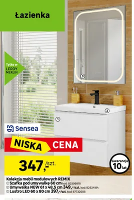 Umywalka Sensea New 61x48,5 cm promocja w Leroy Merlin