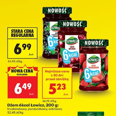 Dżem porzeczkowy 6kcal promocja w Biedronka