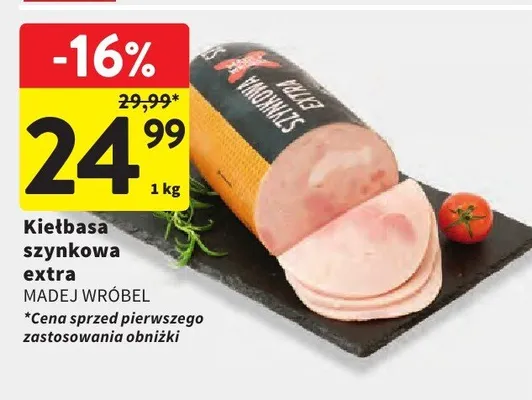 Kiełbasa szynkowa extra promocja w Intermarche