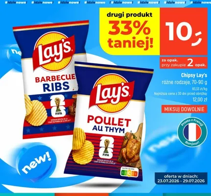 Chipsy ziemniaczane Lay's Poulet au Thym promocja w Dealz