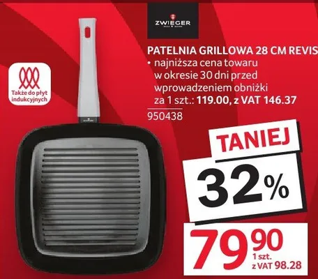 Patelnia grillowa Zwieger Revis 28cm promocja w Selgros