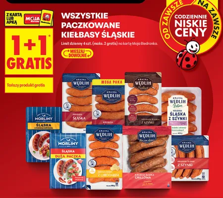 Kiełbasa Śląska z szynki Kraina Wędlin promocja w Biedronka