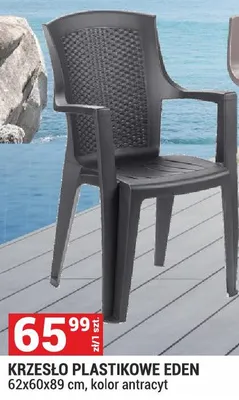 Krzesło plastikowe Eden 62x60x89 cm, kolor antracyt promocja w Merkury Market