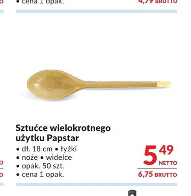 Sztućce wielokrotnego użytku Papstar promocja w Makro