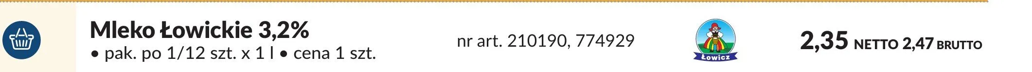 Mleko Łowickie 3,2% promocja w Makro