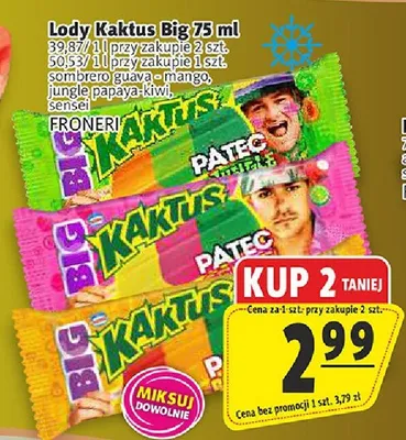 Lody Kaktus Big sensei promocja w Prim Market