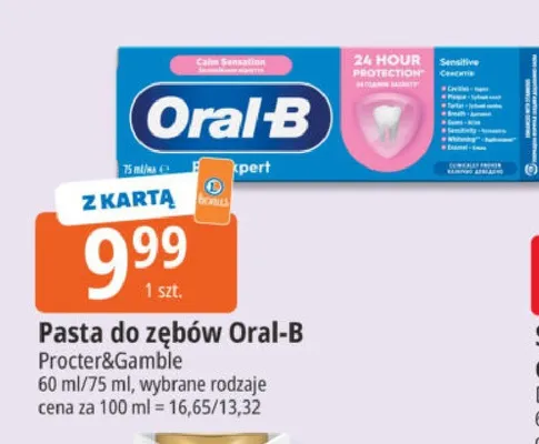Pasta do zębów Oral-B Calm Sensation promocja w Leclerc