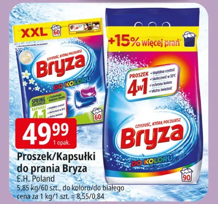 Kapsułki do prania Bryza do koloru Spring Freshness 4w1 XXL promocja w Leclerc