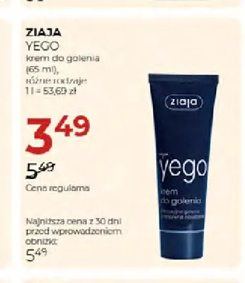 Krem do golenia Yego Ziaja promocja w Drogerie Jawa
