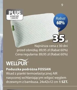 Poduszka podróżna Wellpur Fossan 24x42x12 cm promocja w Jysk