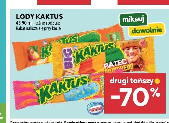 Lody na patyku Kaktus promocja w Stokrotka